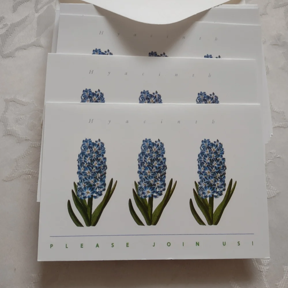 Hyacinth flowers by Robert Sweet 14 invitations folding cards + envelopes